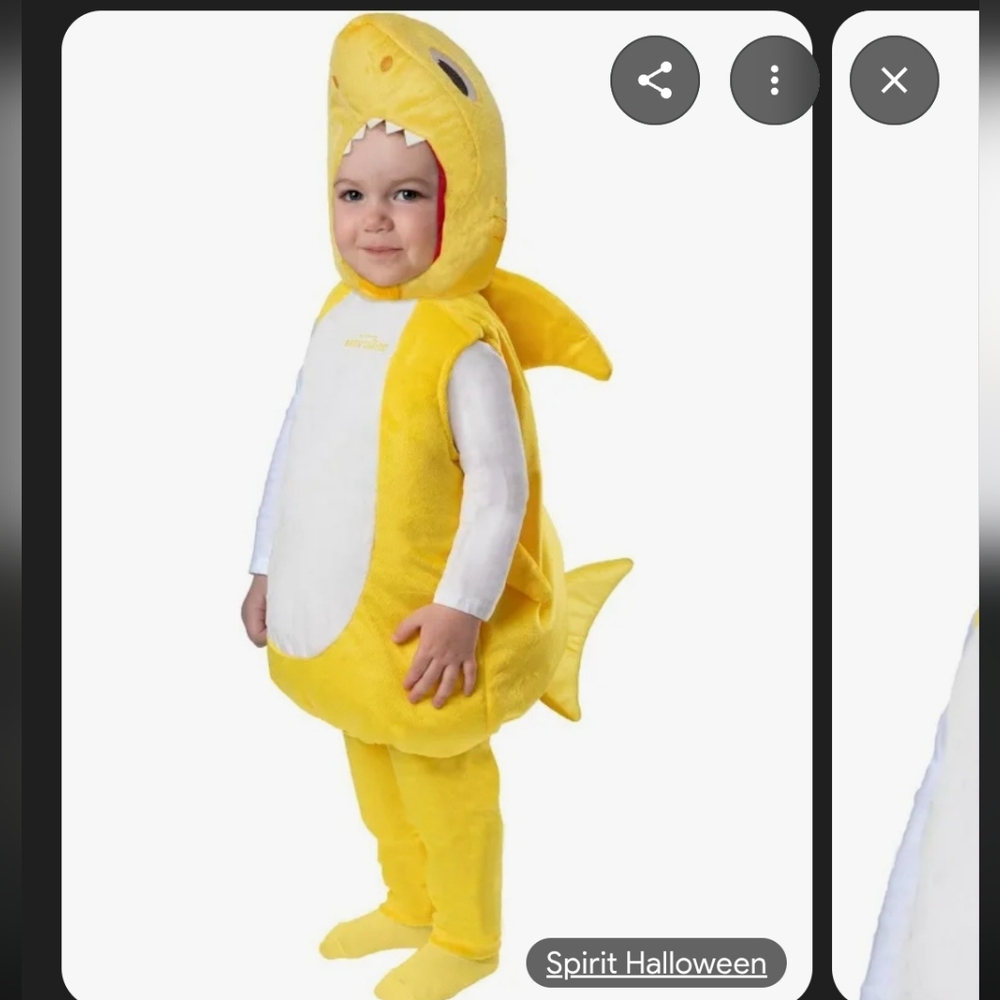 Spirit Halloween Baby Shark Costume - Bright Yellow